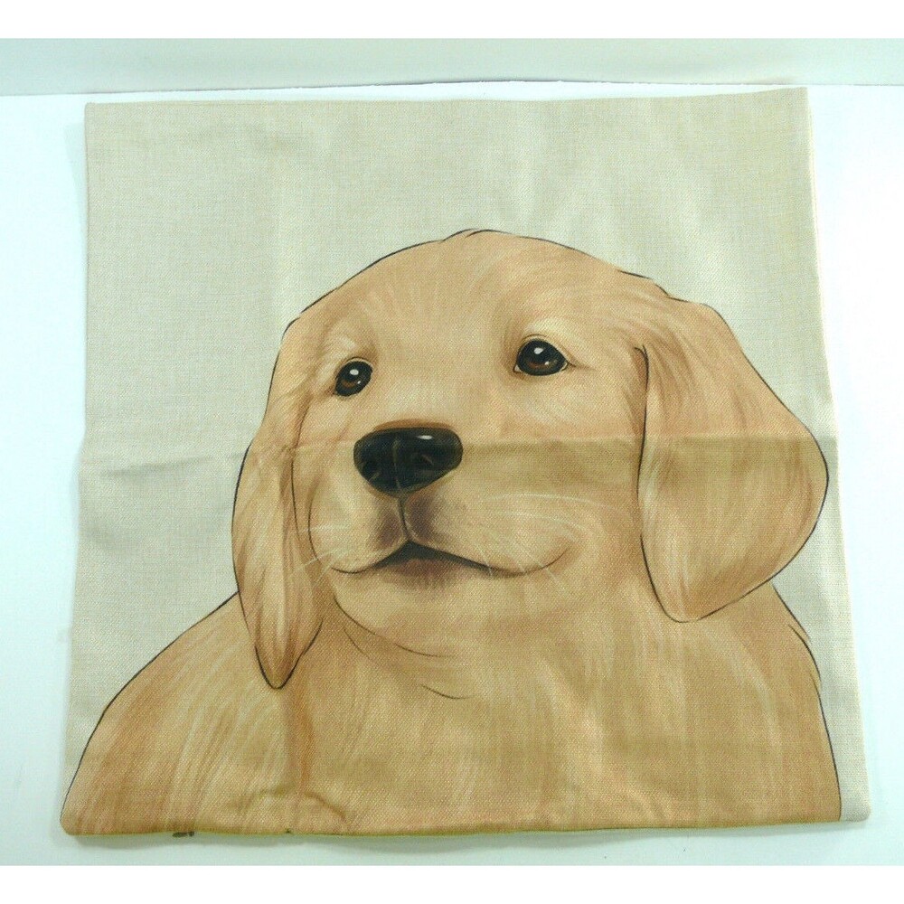 NEW Labrador puppy Dog Print Pillow Cover form sleeve zip 17.5x17.5